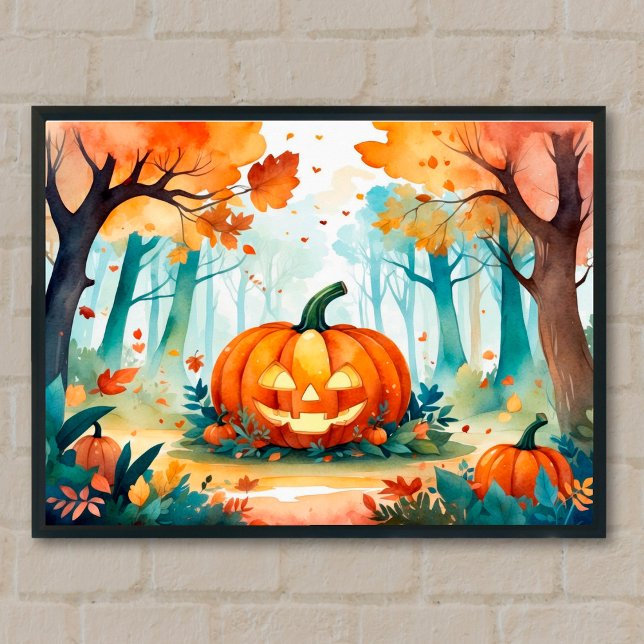 Glowing Jack O’ Lantern Autumn Forest Poster   (Creator Uploaded)