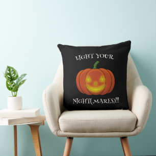 Glowing Jack-o'-Lantern - Light Your Nightmares Cushion