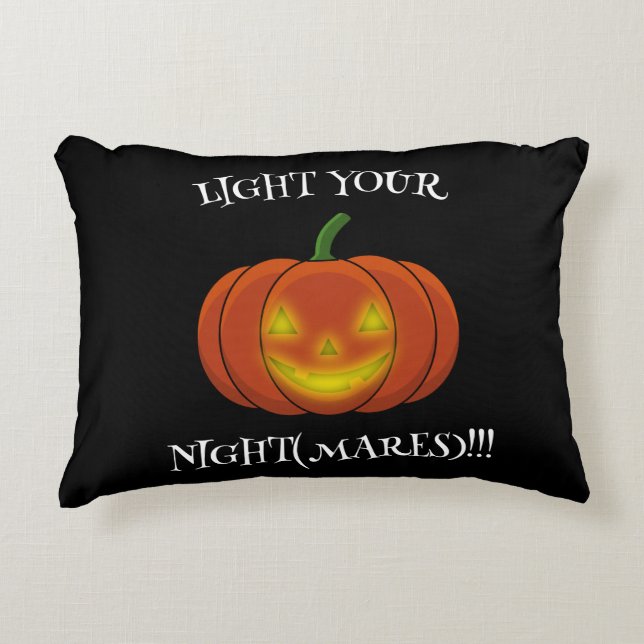 Glowing Jack-o'-Lantern - Light Your Nightmares Decorative Cushion (Front)