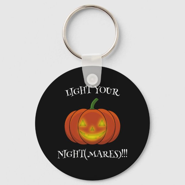 Glowing Jack-o'-Lantern - Light Your Nightmares Key Ring (Front)