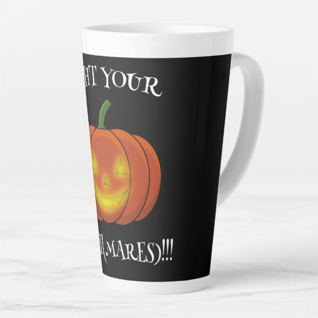 Glowing Jack-o'-Lantern - Light Your Nightmares Latte Mug (Right Angle)