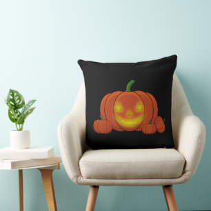 Glowing Jack-o'-Lantern Pumpkin Cushion