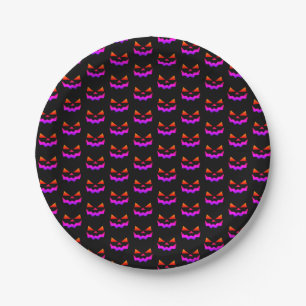 Glowing Jack-o-lantern pumpkin face Paper Plate