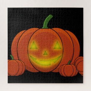 Glowing Jack-o'-Lantern Pumpkin Jigsaw Puzzle