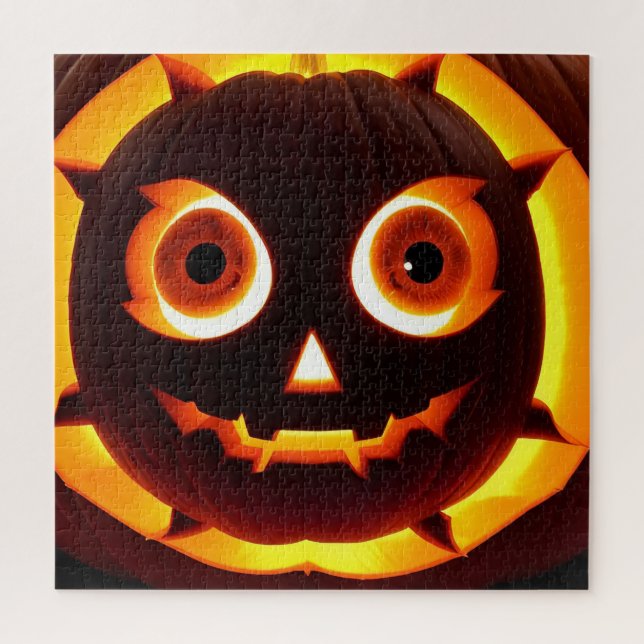Glowing Jack-O'-Lantern Pumpkin Jigsaw Puzzle (Vertical)