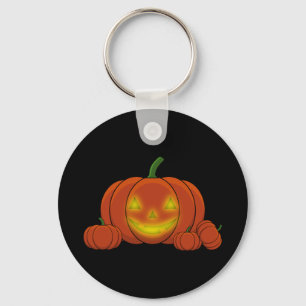 Glowing Jack-o'-Lantern Pumpkin Key Ring