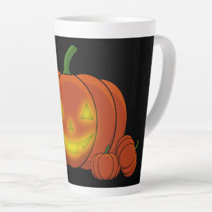 Glowing Jack-o'-Lantern Pumpkin Latte Mug