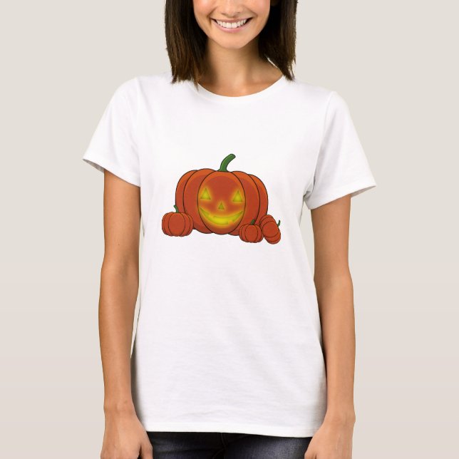 Glowing Jack-o'-Lantern Pumpkin T-Shirt (Front)