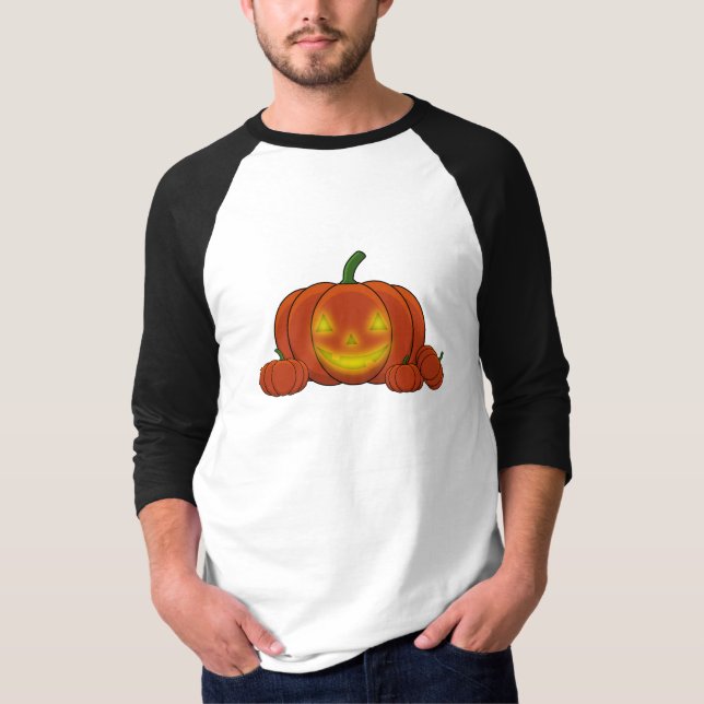 Glowing Jack-o'-Lantern Pumpkin T-Shirt (Front)