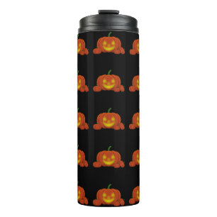 Glowing Jack-o'-Lantern Pumpkin Thermal Tumbler