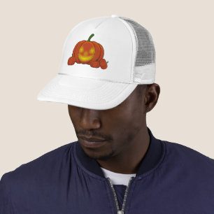 Glowing Jack-o'-Lantern Pumpkin Trucker Hat