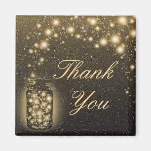 Glowing Jar Of Fireflies With Night Stars Magnet