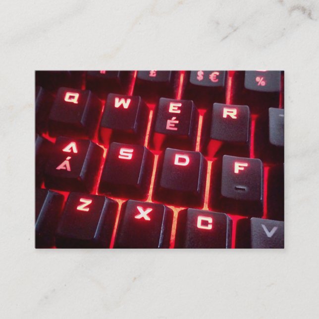 Glowing Keyboard Business Card (Front)