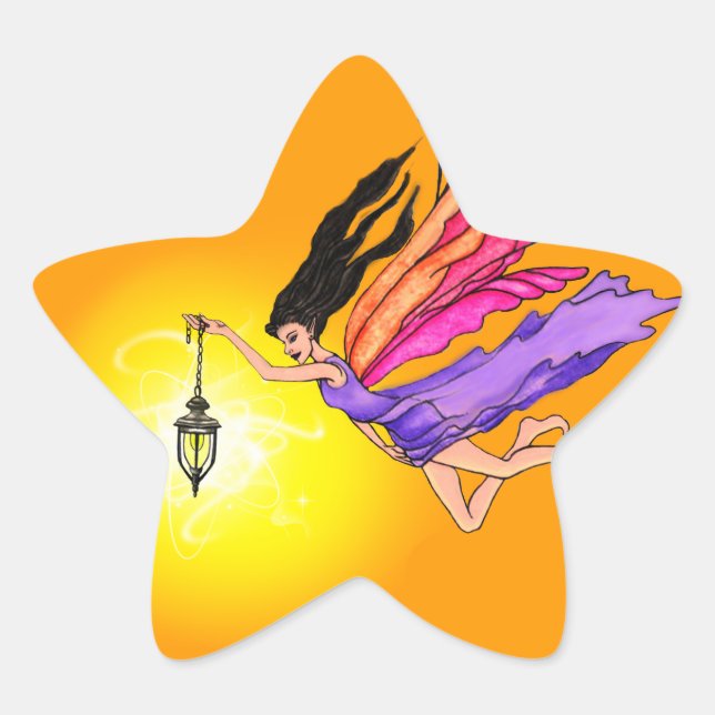 Glowing Lantern Fairy Star Sticker (Front)