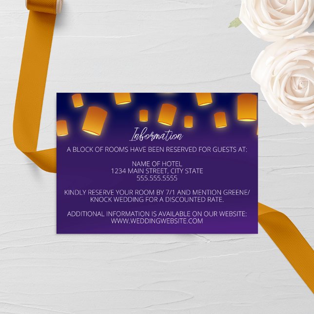 Glowing Lanterns Wedding Enclosure Card (Creator Uploaded)