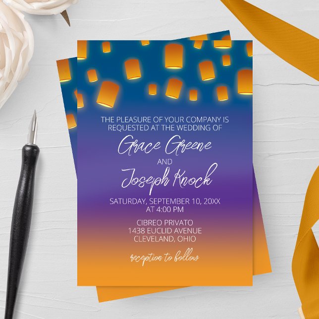 Glowing Lanterns Wedding Invitation (Creator Uploaded)