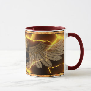 Glowing Lava Winged Skull Mug