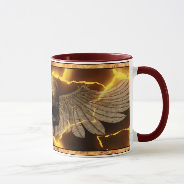 Glowing Lava Winged Skull Mug (Right)