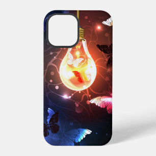 Glowing Light Bulb with Night Butterflies iPhone 12 Pro Case