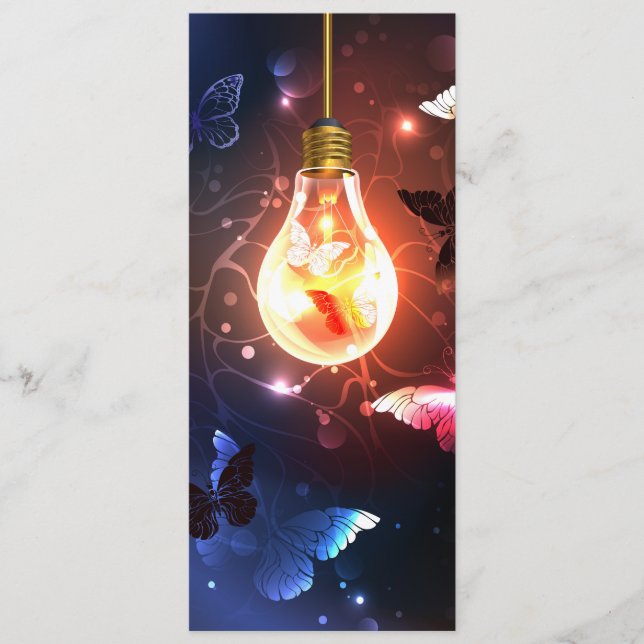 Glowing Light Bulb with Night Butterflies Program (Front)
