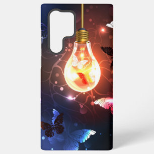 Glowing Light Bulb with Night Butterflies Samsung Galaxy Case