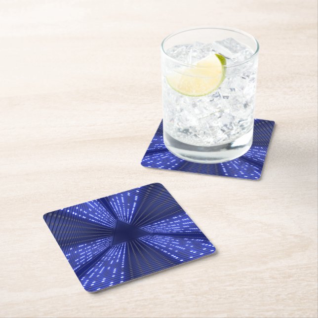 glowing light square paper coaster (Insitu)