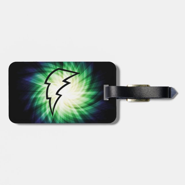 Glowing Lightning Bolt Luggage Tag (Back Horizontal)