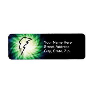 Glowing Lightning Bolt Return Address Label