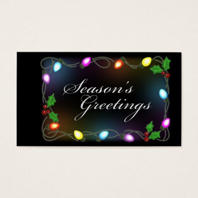 Glowing Lights Gift Tag Business Card (Front)