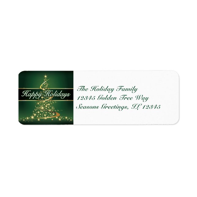 Glowing Lights Happy Holidays Address Label Return Address Label (Front)