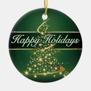 Glowing Lights Happy Holidays Ornament