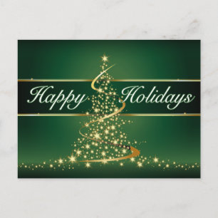 Glowing Lights Happy Holidays Postcard