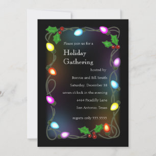 Glowing Lights Holiday Party Invitation