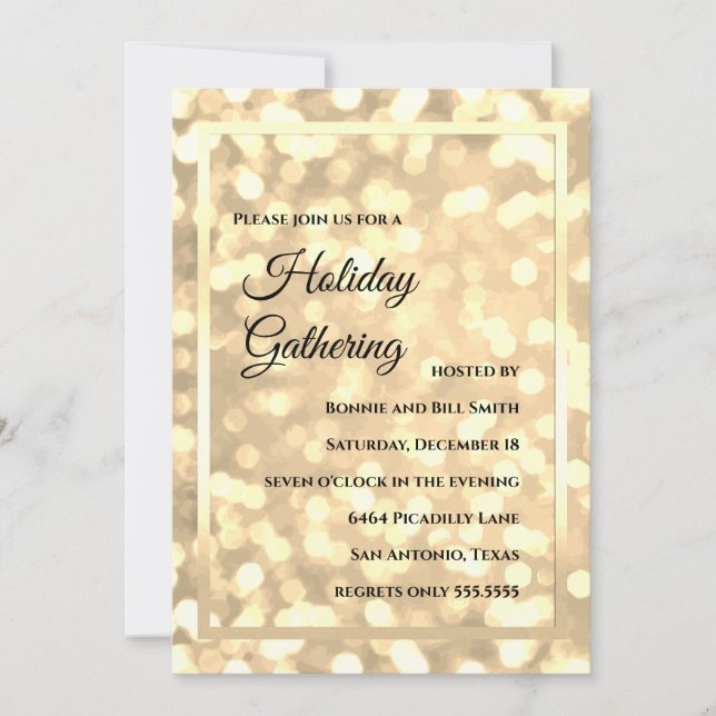 Glowing Lights Holiday Party Invitation (Front)