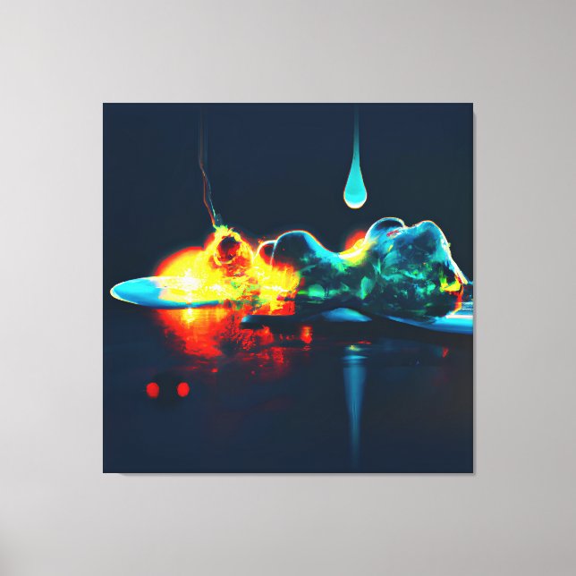 Glowing Liquid Drip Canvas Print (Front)