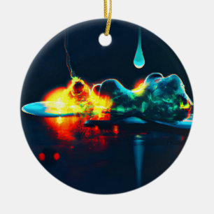 Glowing Liquid Drip Ceramic Ornament