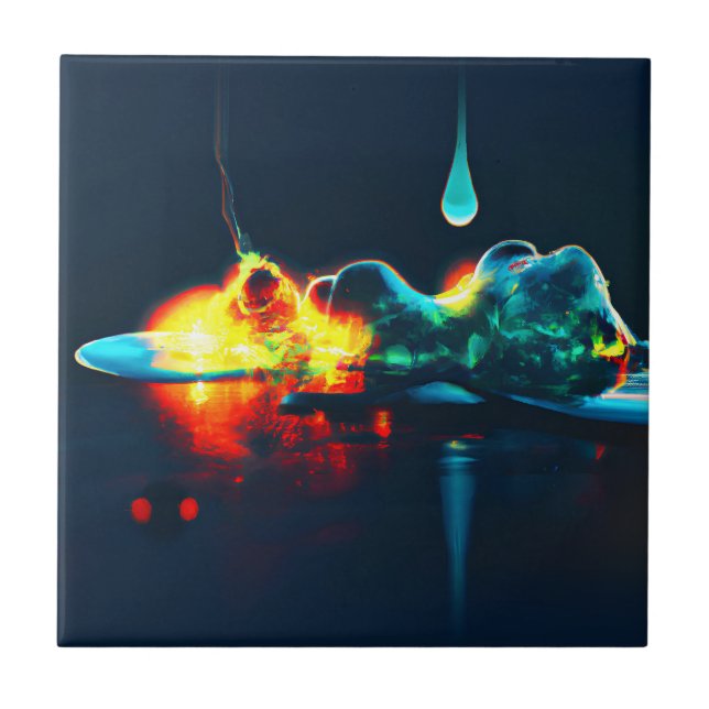 Glowing Liquid Drip Ceramic Tile (Front)