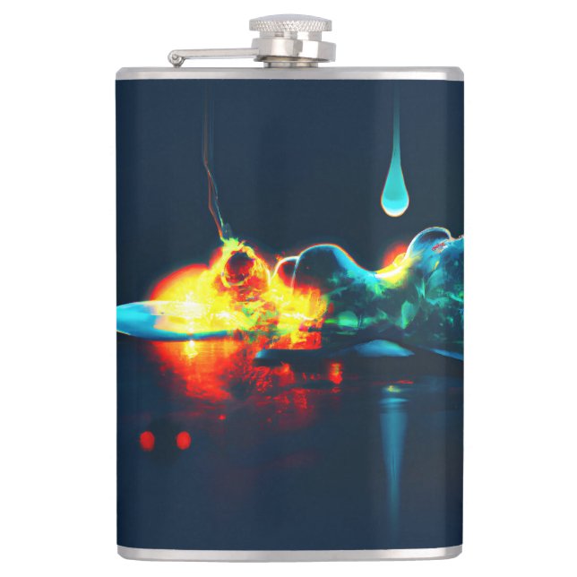 Glowing Liquid Drip Hip Flask (Front)