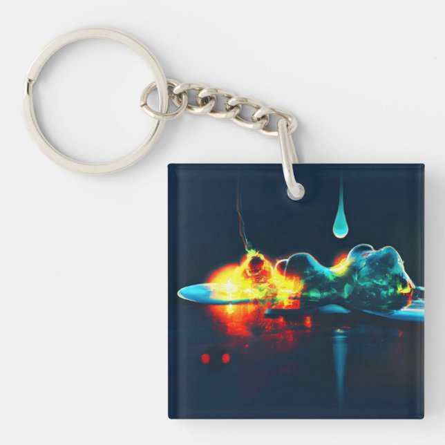 Glowing Liquid Drip Key Ring (Front)