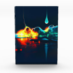 Glowing Liquid Drip Photo Block