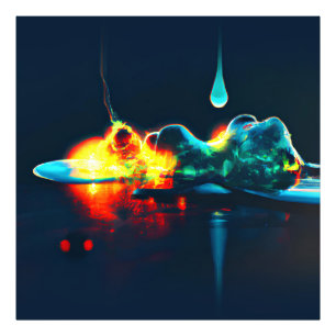Glowing Liquid Drip Photo Print