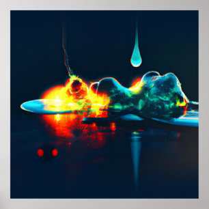 Glowing Liquid Drip Poster