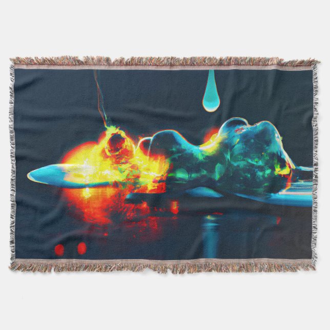 Glowing Liquid Drip Throw Blanket (Front)