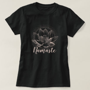 Glowing Lotus Flower illustration Yoga Namaste T-Shirt