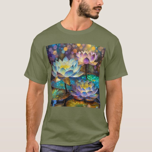 Glowing Lotus Flowers Trio T-Shirt (Front)