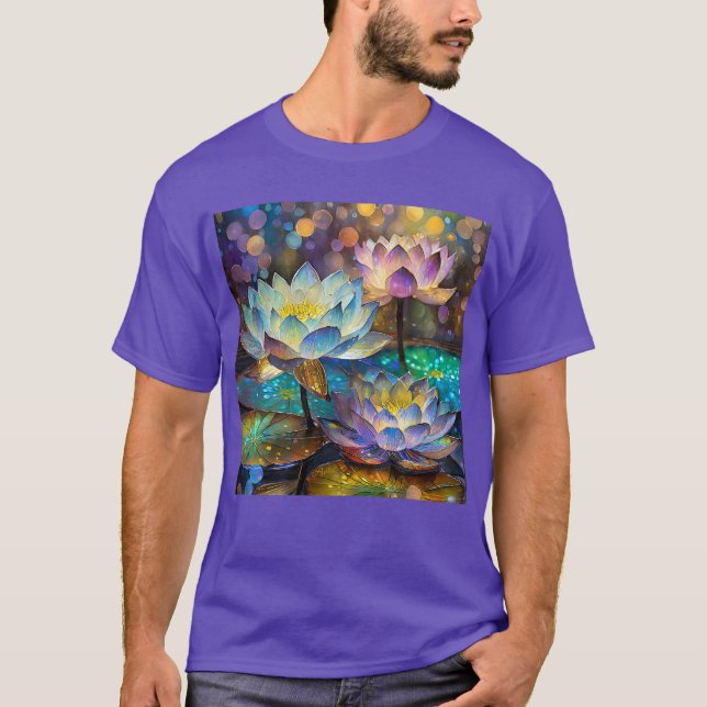 Glowing Lotus Flowers Trio T-Shirt (Front)