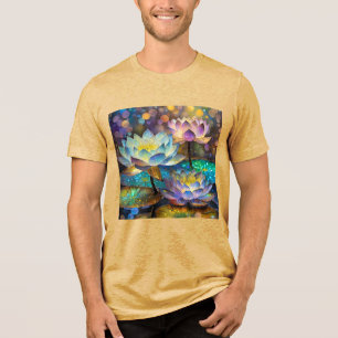 Glowing Lotus Flowers Trio Tri-Blend Shirt