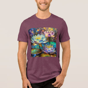 Glowing Lotus Flowers Trio Tri-Blend Shirt