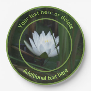 Glowing Lotus Lily Flower Personalised Party Paper Plate