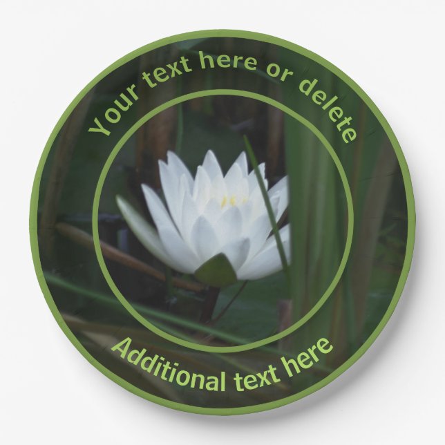 Glowing Lotus Lily Flower Personalised Party Paper Plate (Front)
